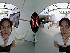 in vr reality, a cute latina gets her ass pounded hard from pov