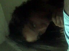 Curly haired girl sucks big black cock
