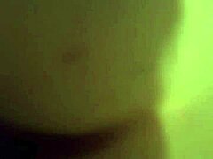 Wife stretches ass with deep purple dildo masturbation