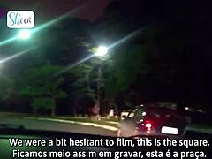 Кристина Алмейда, королева доггинга, ныряет в первый публичный групповой секс с любителями на улице, снятый рогоносцем-мужем в диком трейлере