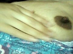 Big natural nipples for biting on latina amateur with small tits!