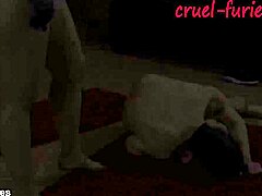 Θα αντέξεις διπλή δουλεία βασανισμού από αυτή την kinky καστανή latex mistress με χαστούκια στο πούτσο και κλωτσιές στα μπαλάκια;