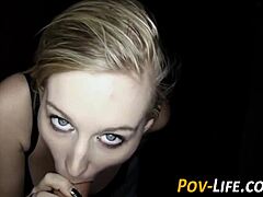 this amateur teen sucks cock in pov view