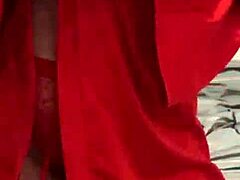 Brunette Teasing In Red Lingerie?