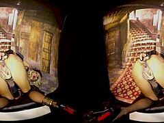 Claudia Mac as cosplay warrior girl in 3D VR dildo masturbation