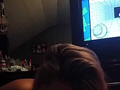 She gives a handjob and blowjob