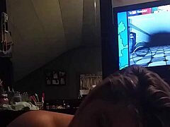 She gives a handjob and blowjob