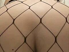 Eh, soy esa gordita cabalgando este dildo en medias de red... se siente tan rico con juguetes, ¿sabes?