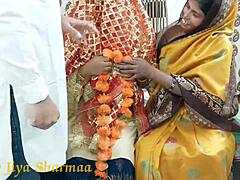 Indian Couple's Wedding Night Threesome with Mother-in-Law