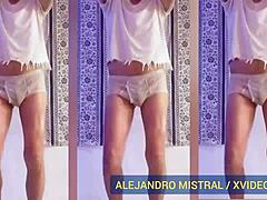 Alejandro's solo show in briefs