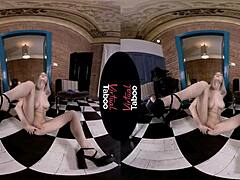 Blonde's Intense POV Masturbation with Big Tits and Shaved Hairless Pussy in Taboo Scene