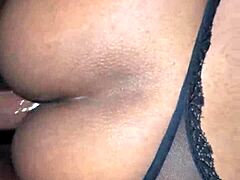 At 2 am, the ebony slut gets fucked outdoors with a monster cock in her big ass.