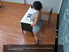 Cena de sexo em Milfy City com foda na bunda e vibrador no jogo de porno 3D?