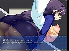 president yukino gets a blowjob from her boss in this hentai game