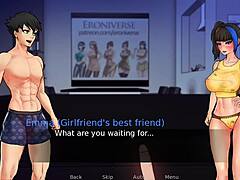 In confined with goddesses, the sexy chica gives a blowjob while her best friend jerks me off