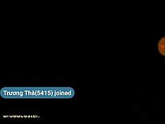 Wife gives husband BJ in intimate couple moment.