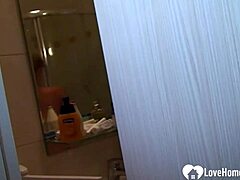 The Beautiful Blonde Pleasures Herself In The Shower Quietly.