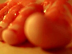 Busty Brunette Teen Eveline Masturbates Solo With Wax, Moaning Loudly In This Hot Video