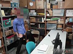 A police officer fucks a woman hard in this interracial hardcore scene.