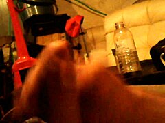 Boyfriend stroking his cock in front of friend 😈