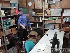 A police officer fucks a woman hard in this interracial hardcore scene.