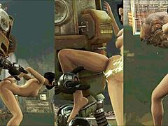 Grupnjak sa pušenjem i oralom koji vodi do orgazma pičke i cumshot u 3D porn parodiji Fallout 2 Sin City epizode