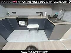 Blonde naughty elena muze gets fucked in kitchen in vr