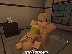 Roblox character's big dick penetration