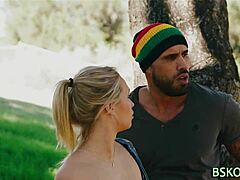 Hot pornstar face spunked outdoors 😏