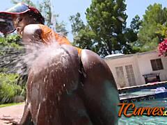 Curvy black goddess Channell Heart rims and blows