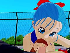 Bulma's tight ass gets massaged