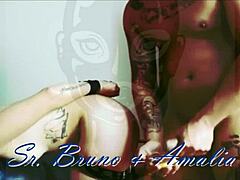 Submissive Amalia gets fucked hard and eats her cum