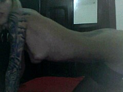 wanna see this blonde strip in stockings?