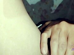 Home Alone Intense Pussy Fingering with Shaved Hairless Amateur