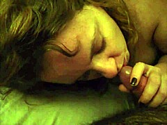 Horny ginger milf enjoys passionate oral pleasures