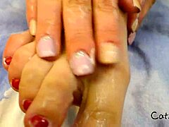 Playing With Sexy Feet and Smearing Them With Cream!