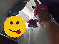 Ever seen a curvy milf's hairy pussy under shorts with no panties on hidden cam outdoors?