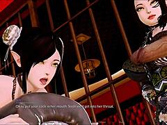 playing a game in harem hotel 137