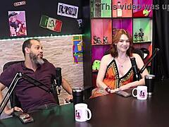 Reh queen rides kstro in sheer red lingerie