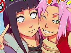 Sakura and Hinata's threesome adventure