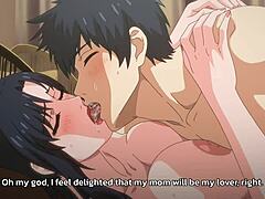 MILF anime stepmom gets naughty