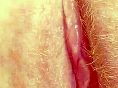 Руса получава ликане на стегната мокра путка до стенещ оргазъм в близък план