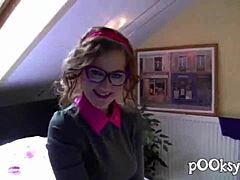 Brunette with Giant Vagina Twerks in Red Panties on All Fours in USA