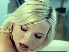 The Blonde Is Given To The Boy In The Vagina On A Wide Bed!