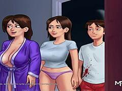 Summertimesaga episode 4 23 har passioneret kys i tegneserie teen 18+ stil under mærkelige omstændigheder