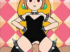 Riding passionately in stockings during anime hentai scene