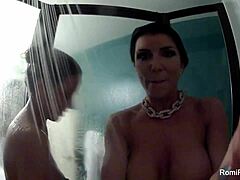 Romi Rain's behind the scenes footage shows her chatting with crew and preparing for shoots. Fun moments captured! 📹😄