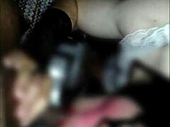 Amateur in lingerie and panties gives blowjob to ficante