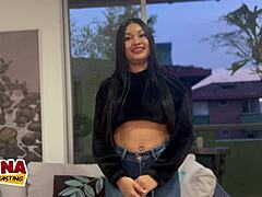 Amateur casting with Latina newcomer