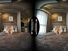 solo blonde mika teases cock with vibrator in vr!